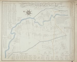 En ny och korrekt karta över Hackney Marsh, 1745