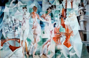 Staden Paris målning av Robert Delaunay (1885-1941)
