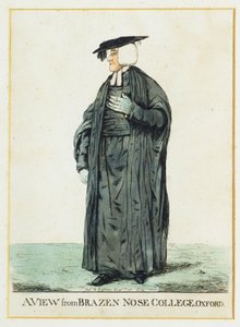 A View from Brazen Nose College, Oxford (handfärgad etsning) av Robert Dighton