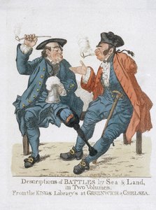 Beskrivning av striderna till lands och till sjöss, i två volymer, av Royal Library of Greenwich and Chelsea (färgetsning) av Robert Dighton