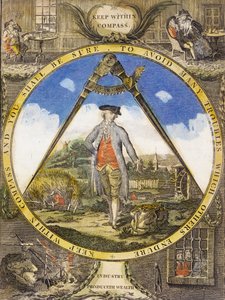 Håll dig inom kompassen c. 1784 (handfärgad etsning och gravyr)
