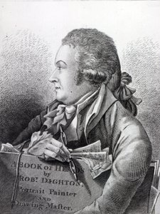 Självporträtt, frontispice till hans "Book of Heads", 1795 av Robert Dighton