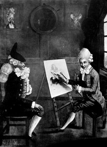 Makaronmålaren, eller Billy Dimple som sitter för sin bild, 1770 av Robert Dighton