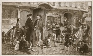 Söndagsskolornas ursprung: Hare Lane, Gloucester, 1780, illustration från 