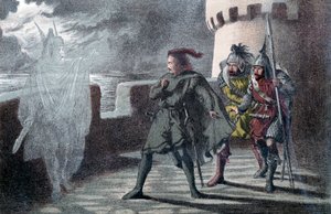 Hamlet ser sin far spöka på borgen Helsingörs slott
