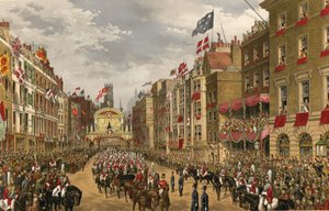 Temple Bar, London, 7 mars 1863 (gravyr) av Robert Dudley