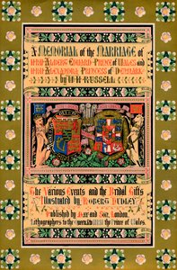 Omslaget till A Memorial of the Marriage of HRH Albert Edward Prince of Wales, 1863 av Robert Dudley