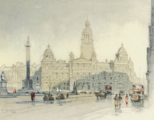 Glasgow: The City Chambers (färglitografi)