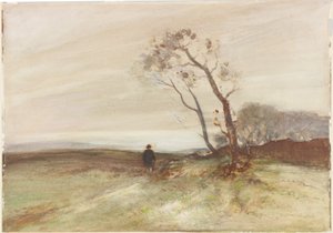 En blåsig dag (kroppsfärg på papper)