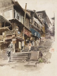En gata i Ikao, Japan II, 1890 av Robert Frederick Blum