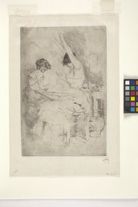 Bead Stringers, Venedig (etsning) av Robert Frederick Blum