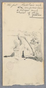 Teckning, Vy från en hög plats med utsikt över staden (recto); kvinna med kruka (verso), 1882 av Robert Frederick Blum