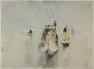 Gondoler, Canal Grande, Venedig av Robert Frederick Blum