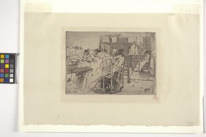 Inredning i en butik (bläck) av Robert Frederick Blum