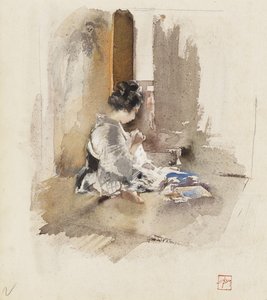 Japansk flicksömnad, 1890 av Robert Frederick Blum
