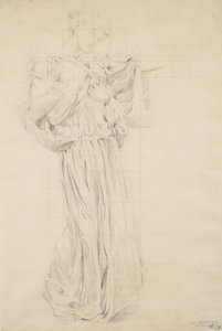 Study for Moods to Music, 1893-95 (grafit med gul penna på buffvävt papper) av Robert Frederick Blum