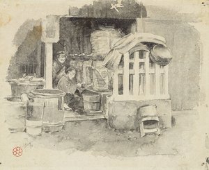 Där Sake säljs, 1890 av Robert Frederick Blum