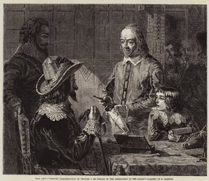 Harvey demonstrerar för Charles I sin teori om blodets cirkulation