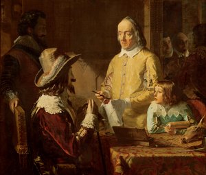 William Harvey (1578-1657) demonstrerade för Charles I sin teori om blodets cirkulation, 1848