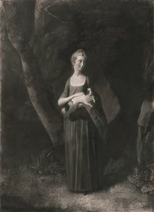 Miss Cunningham håller sin King Charles Spaniel av Robert Healy