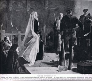 The End, Fotheringay, 1587, illustration från "Hutchinson