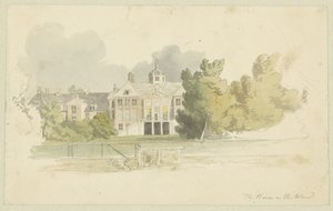 Utsikt över Huis ten Bosch Design för serieakvatinter Sketches in Flanders and Holland (serietitel) av Robert Hills