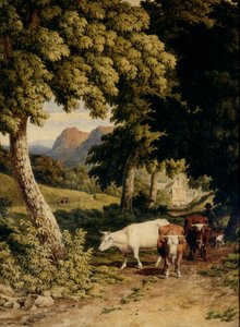 Landskap med boskap och herd, 1810 (wc på vävt papper)