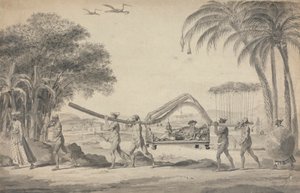 Resenär i en Palanquin i Indien
