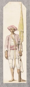 Rocket Man of Tipoo Sultan (1750-99), c.1793-4 (wc på papper) av Robert Hone