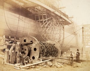 Isambard Kingdom Brunel bredvid "Great Eastern", c1857