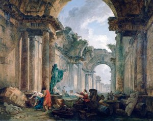 "Imaginary View of the Grand Gallery of Louvren in Ruins", 1796