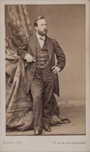 Porträtt av målaren Ludwig Knaus 1829-1910. av Robert Jefferson Bingham