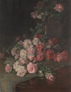 Rosor och mahogny, ca 1900 (olja på panel) av Robert Jenkins Onderdonk