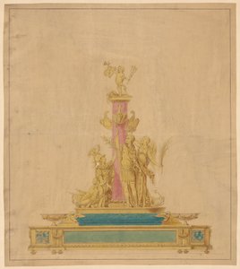 Ritning för ett bläckställ av Robert Joseph Auguste