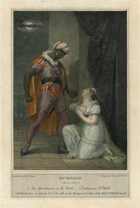 Illustration till Shakespeares Othello, akt 4 Scene 2 (färgad gravyr)
