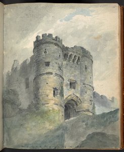 Carisbrooke castle, Isle of Wight. Utsikter över landskap, arkitektoniska antikviteter, etc., i och om Farnham, Southampton, Isle of Wight, Winchester, etc., i penna, penna och bläck, vattenfärger och krita, av Sir Robert Ker Porter, 1797