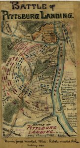 Slaget vid Pittsburg Landing eller Shiloh 6 och 7 april 1862. LOC gvhs01.vhs00314