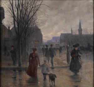Regnig kväll på Hennepin Avenue, c.1902