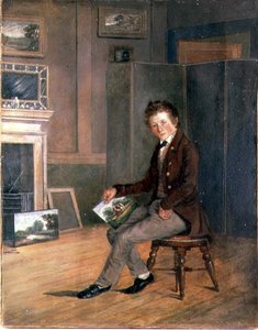 Porträtt av Joseph Stannard (1797-1830) som ungdom (olja på papper på duk)