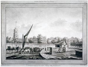 Utsikt över Fulham från White Lion Inn, Putney, London, 1783