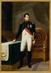 Kejsar Napoleon I som överste i Chasseurs a cheval de la garde ... (målning på duk) av Robert Lefevre