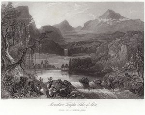 Tempel i bergen vid sjön Aboo av Robert Melville Grindlay