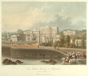 Det brittiska residenset i Hyderabad, ritat 1813