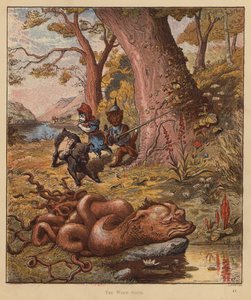 The Kitten Pilgrims: The Worm Sloth (färg litho) av Robert Michael Ballantyne