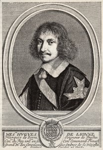 Hugues de Lionne (1611 - 1671), markis de Fresnes, Lord of Berny, var en diplomat och statsminister under Ludvig XIV. Gravyr av Robert Nanteuil. Privat samling.