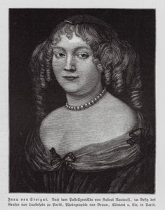 Madame de Sevigne, fransk författare (gravyr)