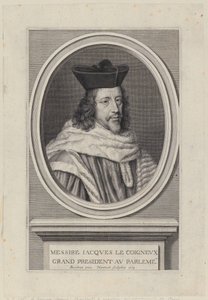Porträtt av Jacques Le Coigneux av Robert Nanteuil