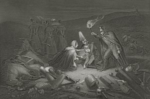 The Battle Field of the Alma, the Night after the Battle, graverad av D.J. Pund av Robert Neal Hind