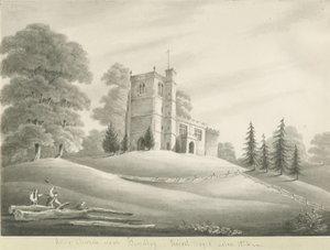Arley Church: sepiateckning, 1824 av Robert Noyes