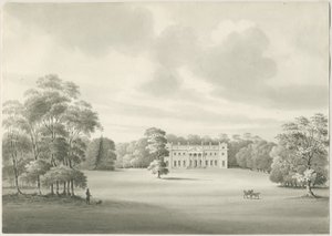 Chillington Hall: sepiateckning av Robert Noyes